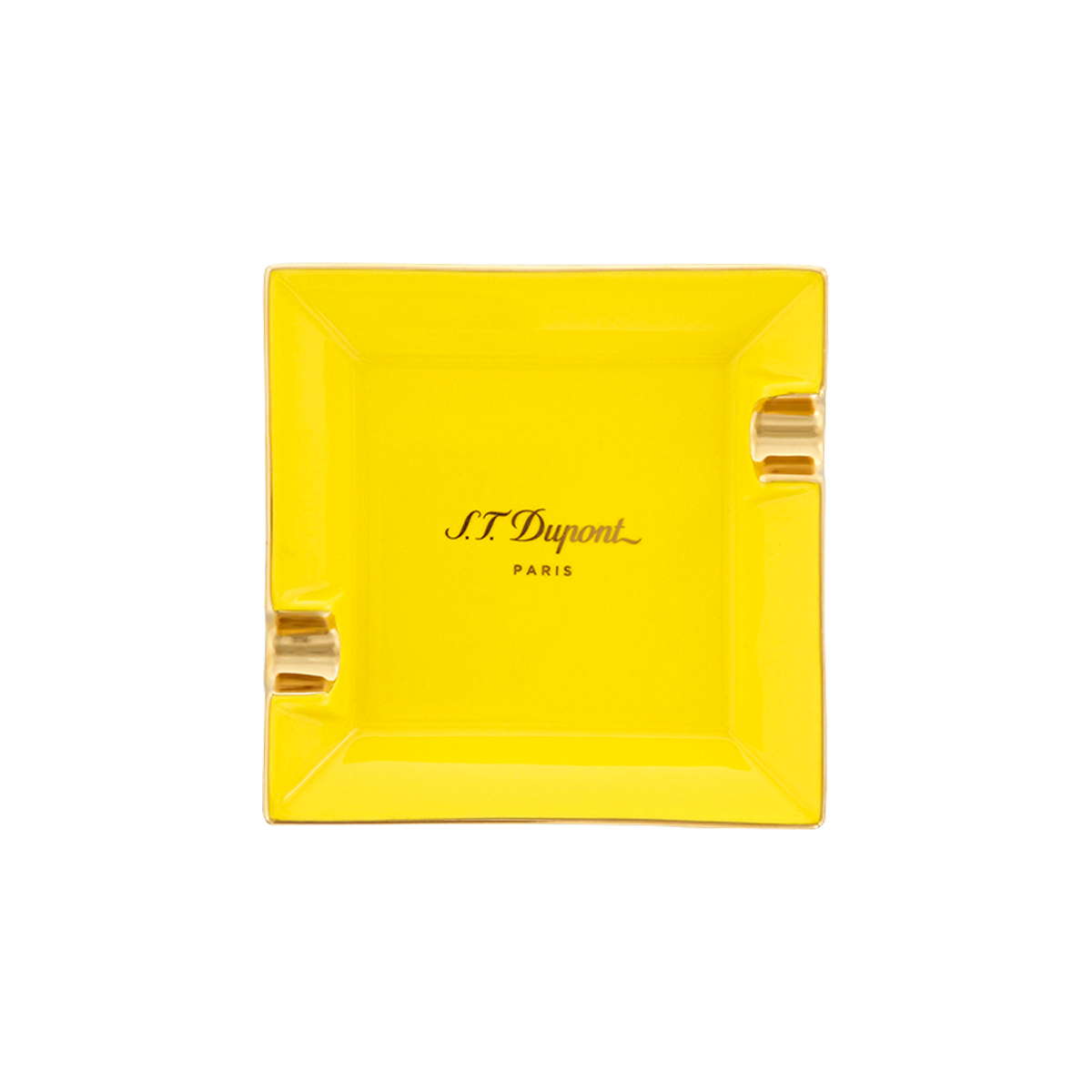 Пепельница Cigar Universe 6280 Цвет Жёлтый Отделка фарфором, жёлтой пастелью и позолотой | S.T. Dupont