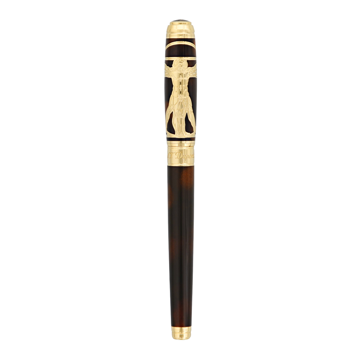 Перьевая ручка Prestige Vitruvian Man 410038L Цвет Коричневый Отделка позолотой и коричневым натуральным лаком | S.T. Dupont
