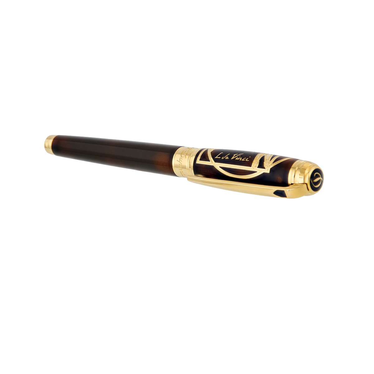 Ручка-роллер Prestige Vitruvian Man 412038L Цвет Коричневый Отделка позолотой и коричневым натуральным лаком | S.T. Dupont