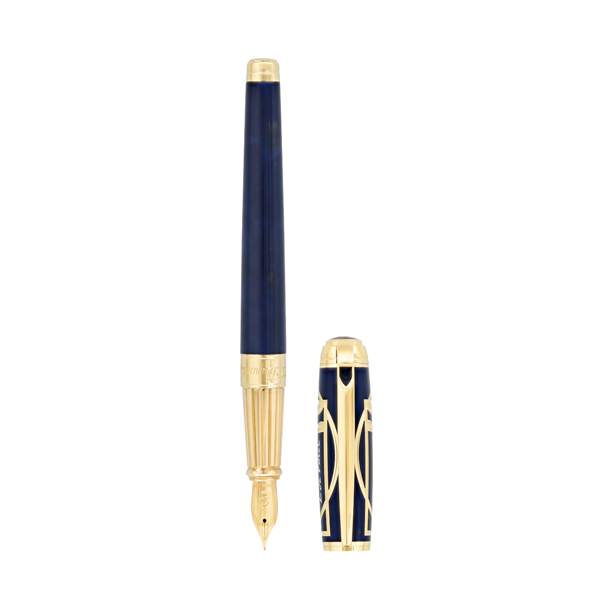 Перьевая ручка Prestige Vitruvian Man 410040L Цвет Синий Отделка позолотой и синим натуральным лаком | S.T. Dupont