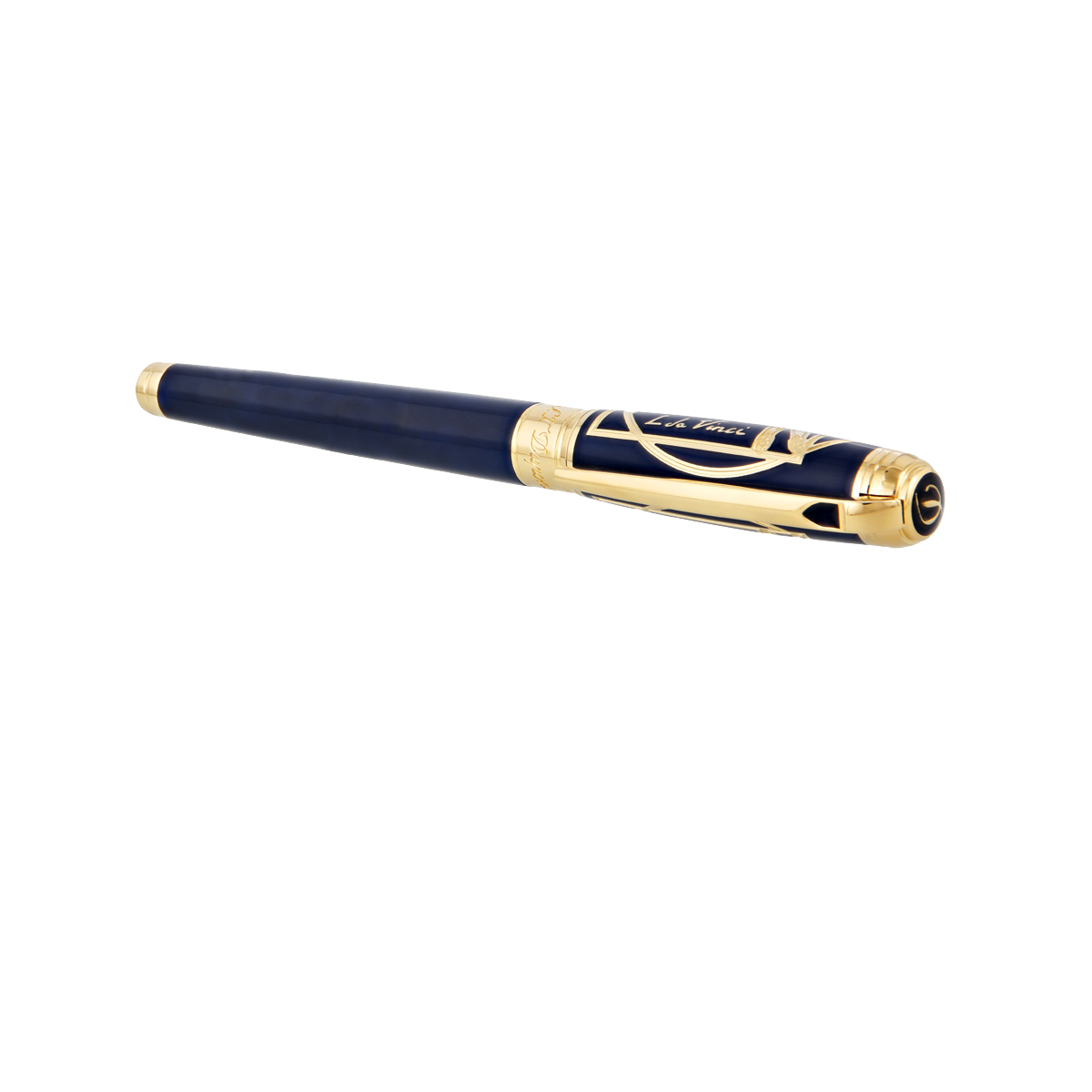 Ручка-роллер Prestige Vitruvian Man 412040L Цвет Синий Отделка позолотой и синим натуральным лаком | S.T. Dupont