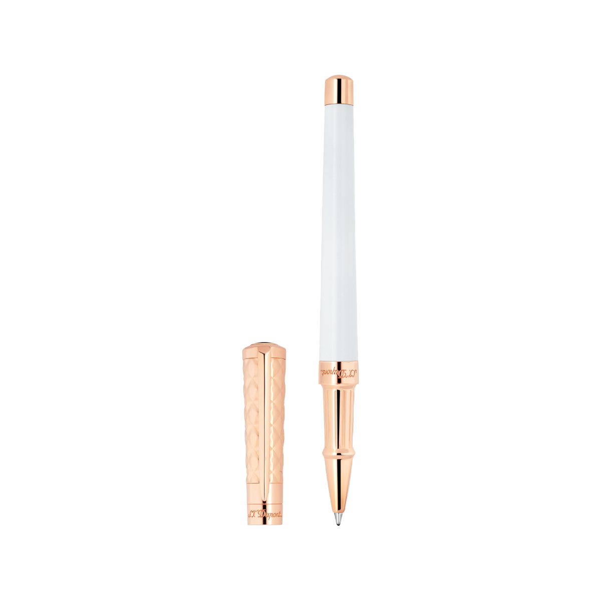 Ручка-роллер Liberte 462227F Цвет Белый Отделка позолотой и натуральным лаком | S.T. Dupont