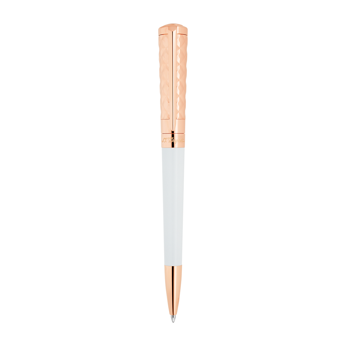 Шариковая ручка Liberte 465227F Цвет Белый Отделка позолотой и натуральным лаком | S.T. Dupont