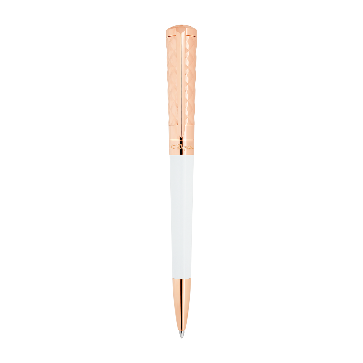 Шариковая ручка Liberte 465227F Цвет Белый, золотистый Отделка позолотой и натуральным лаком | S.T. Dupont