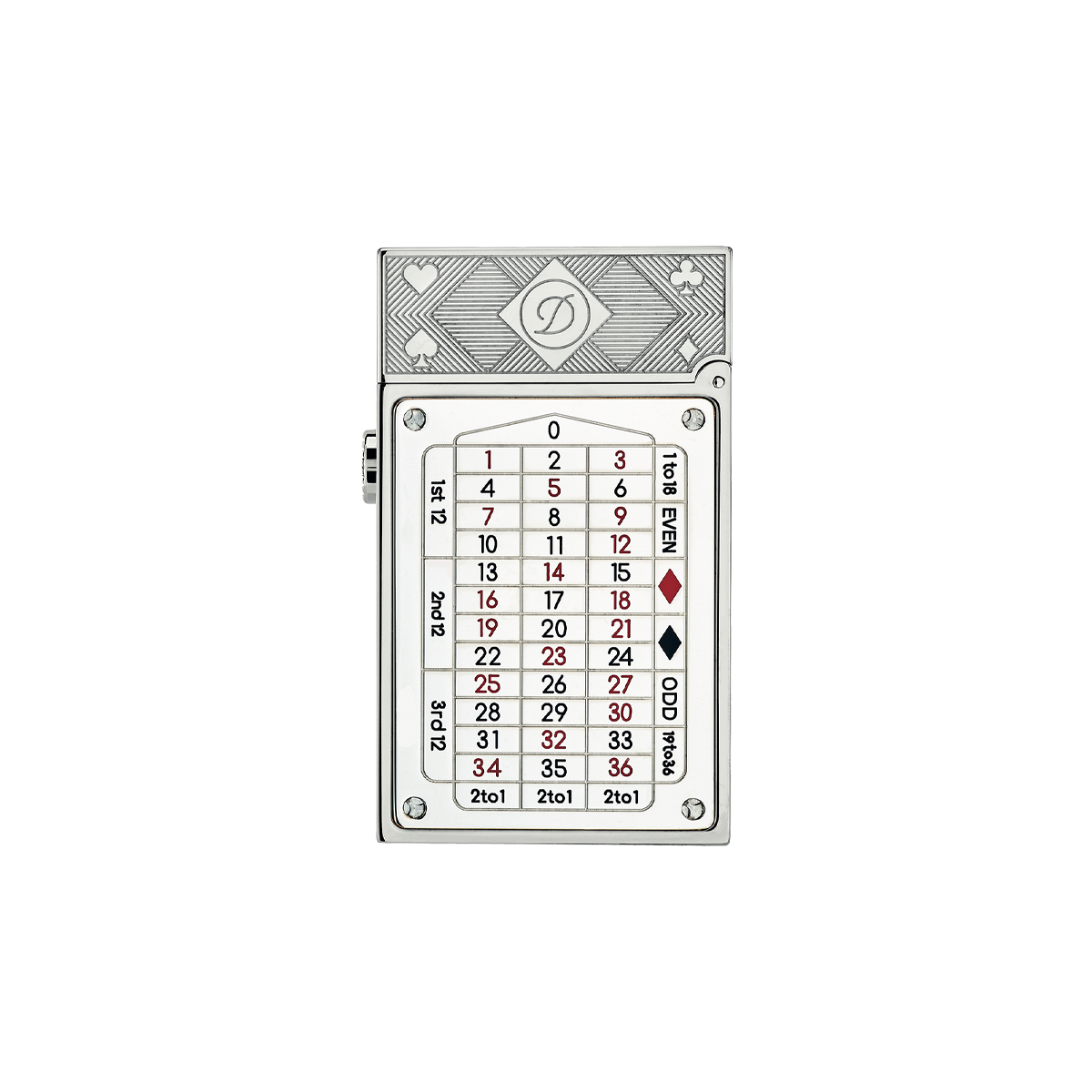 Зажигалка Casino Haute Creation 16358PAL Цвет Серебристый Покрытие палладием, рубины | S.T. Dupont