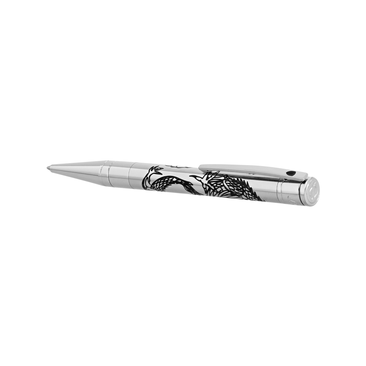 Шариковая ручка Дракон D-Initial 265027 Цвет Серебристый Отделка хромом и лаком | S.T. Dupont