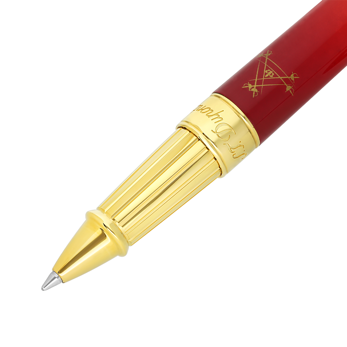 Ручка-роллер Montecristo 412134L Цвет Синий, красный, жёлтый Отделка палладием, трехцветным натуральным лаком | S.T. Dupont