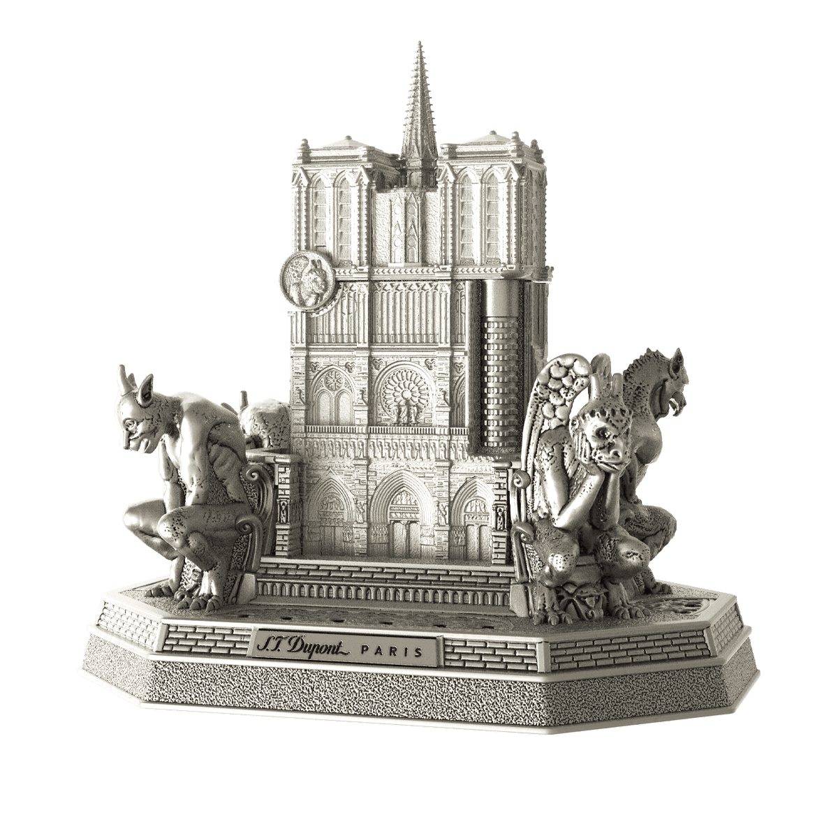Зажигалка Notre Dame De Paris Haute Creation C23007 Цвет Серебристый Зажигалка, бронза с патиной, посеребрением, элементы витража под лаком | S.T. Dupont