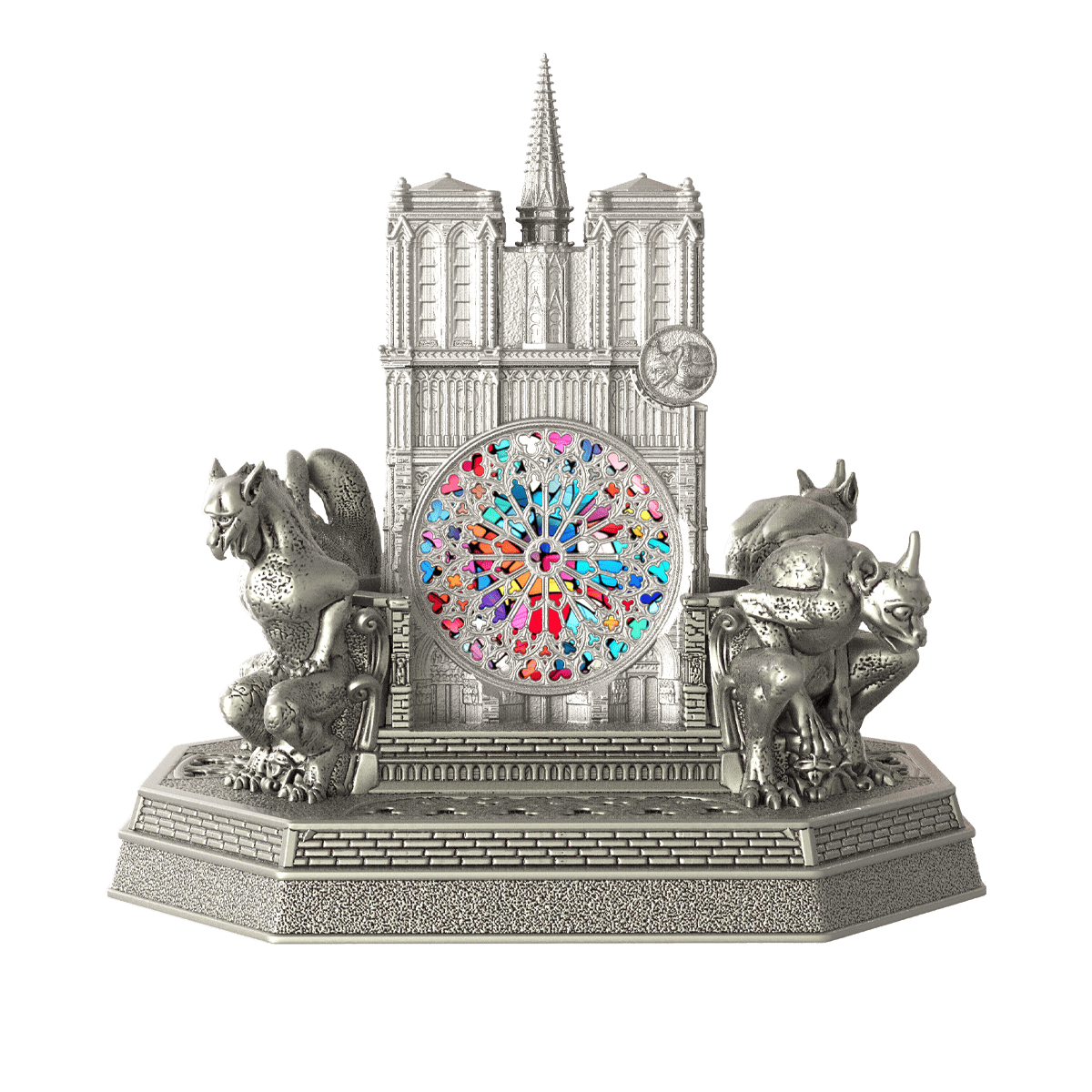 Зажигалка Notre Dame De Paris Haute Creation C23007 Цвет Серебристый Зажигалка, бронза с патиной, посеребрением, элементы витража под лаком | S.T. Dupont