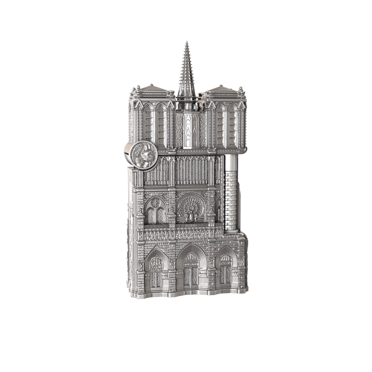 Зажигалка Notre Dame De Paris Haute Creation C23007 Цвет Серебристый Зажигалка, бронза с патиной, посеребрением, элементы витража под лаком | S.T. Dupont