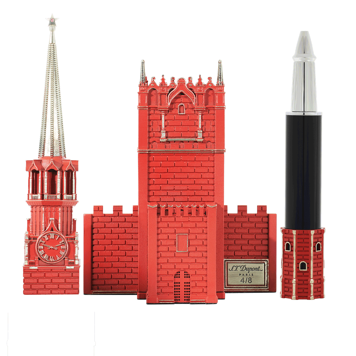 Ручка-роллер Спасская башня Московского Кремля Haute Creation 242012 Цвет Красный Ручка-роллер, отделка бронзой и китайским лаком | S.T. Dupont