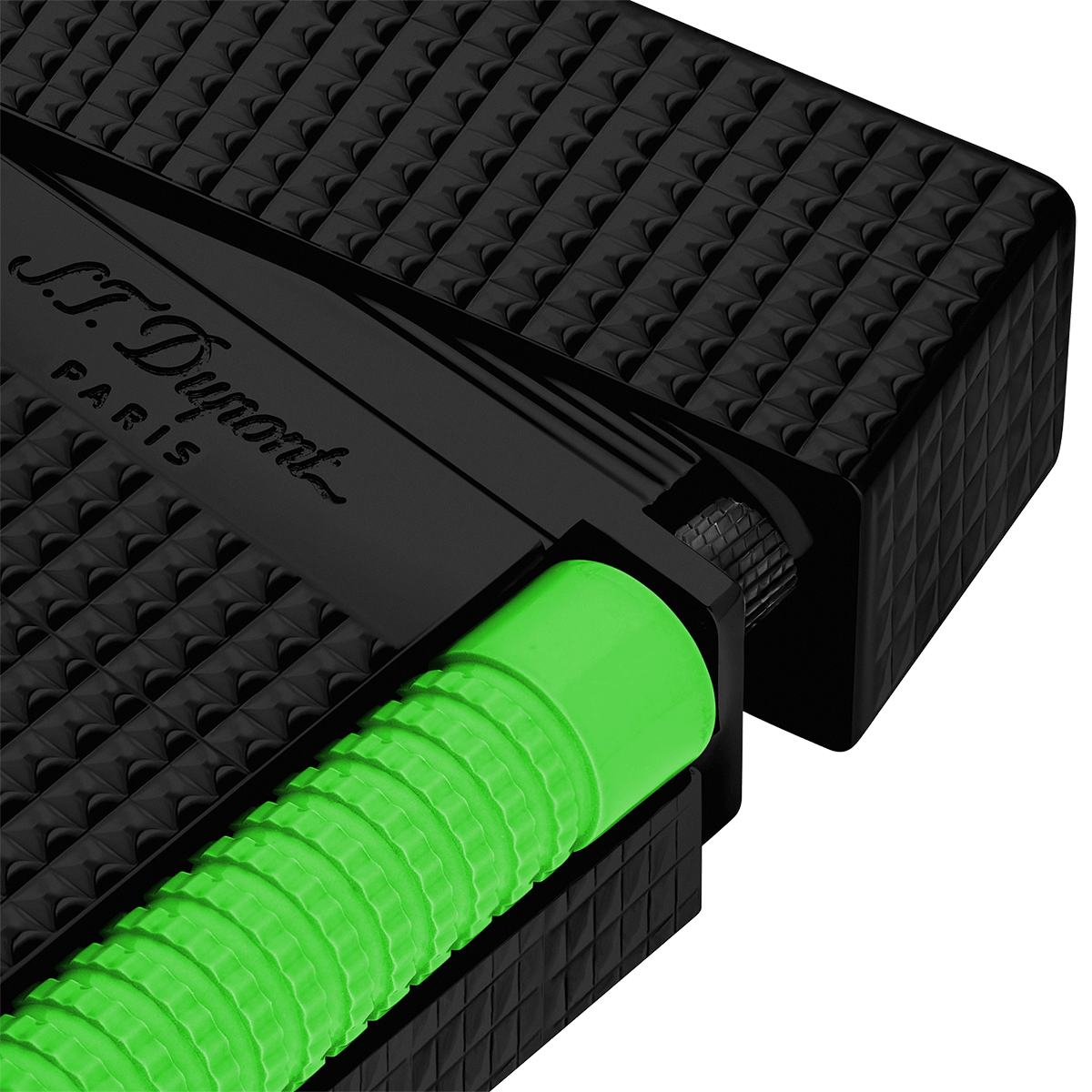 Зажигалка Fluo Le Grand S.T. Dupont C23072 Цвет Зелёный Отделка лаком, PVD-покрытие | S.T. Dupont