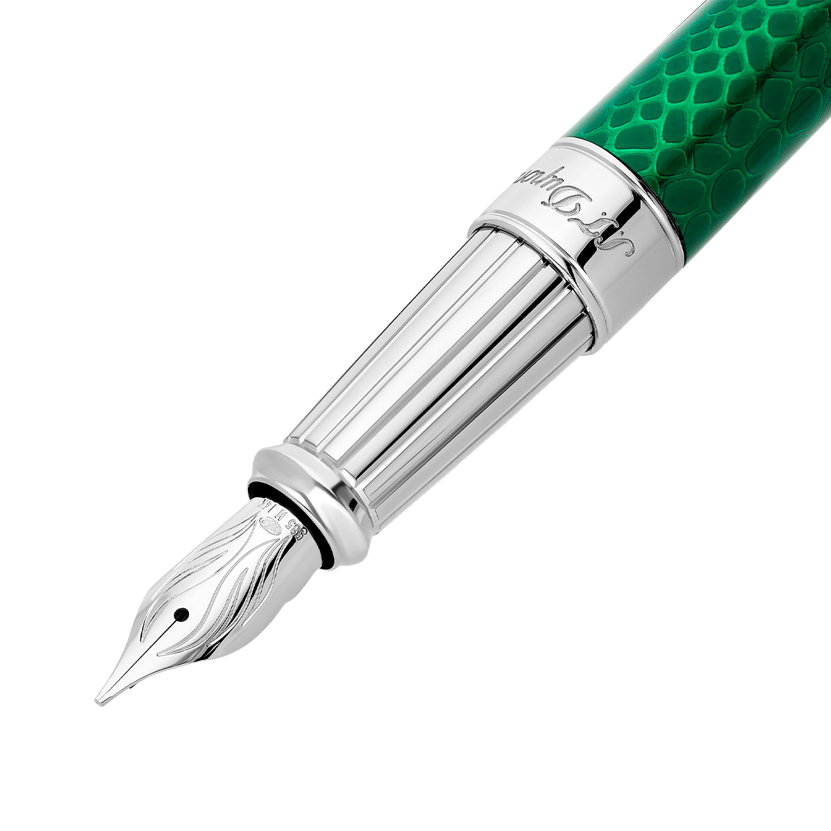 Перьевая ручка Line D 420078L Цвет Зелёный Покрытие палладием и натуральным лаком | S.T. Dupont