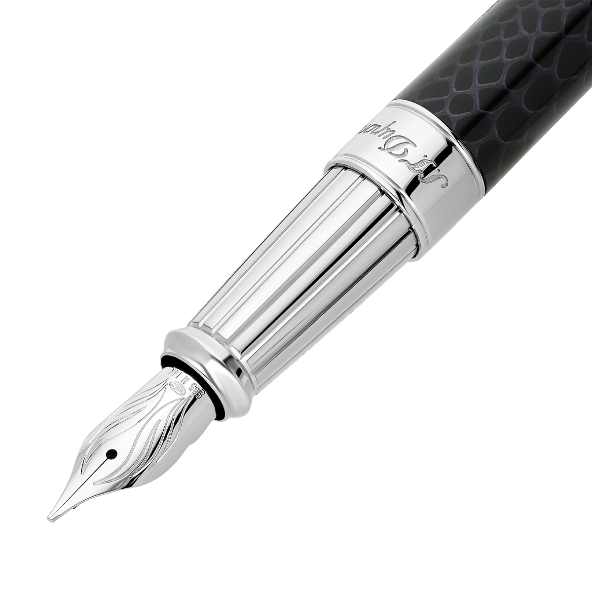 Перьевая ручка Line D 420079L Цвет Чёрный Отделка палладием и натуральным лаком | S.T. Dupont