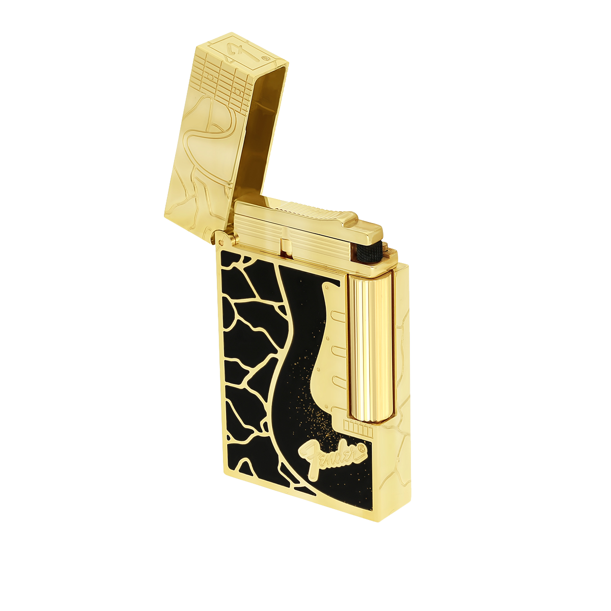 Зажигалка Fender C16025CL Цвет Чёрный Отделка позолотой и натуральным лаком | S.T. Dupont