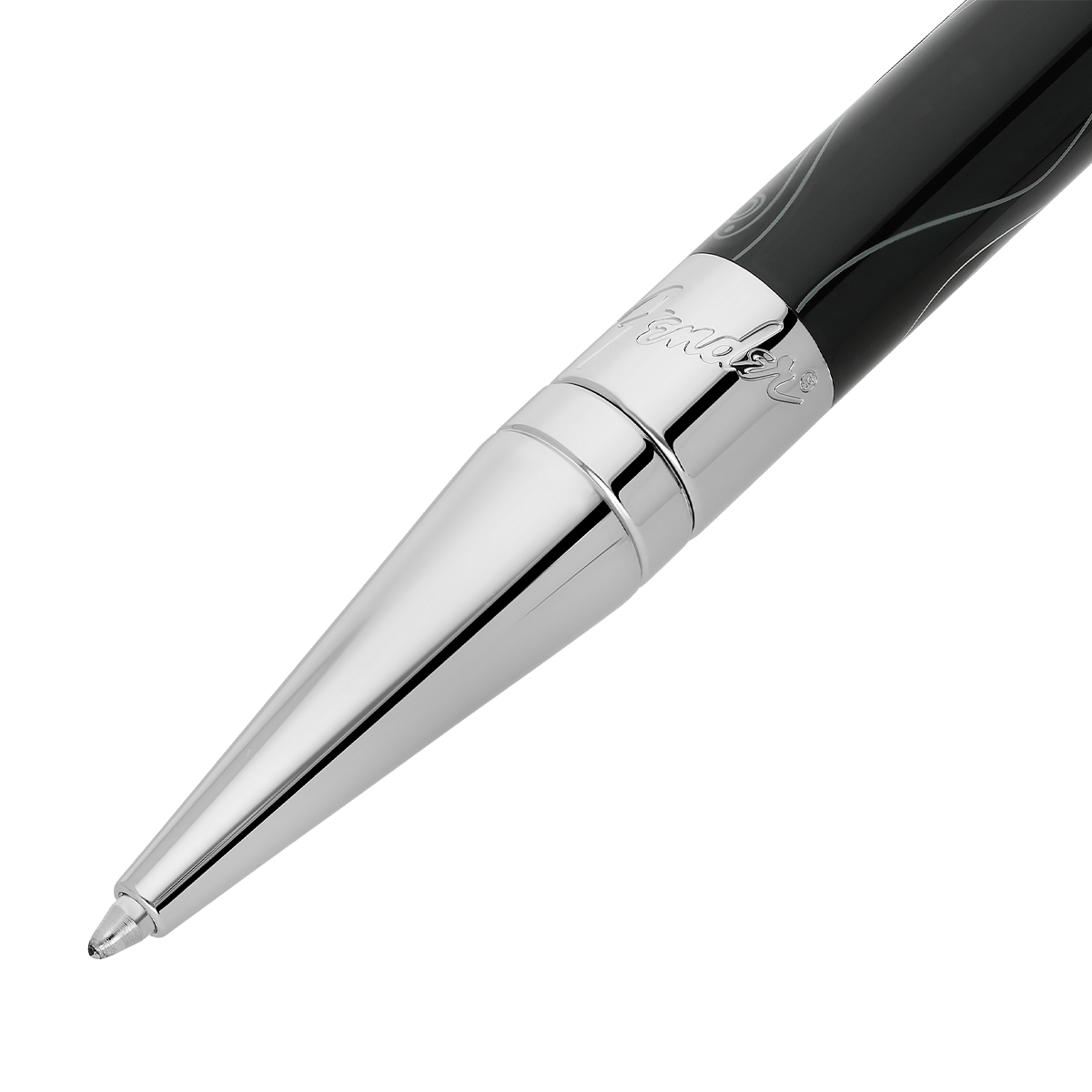 Шариковая ручка Fender 275175 Цвет Чёрный Отделка хромом и лаком | S.T. Dupont