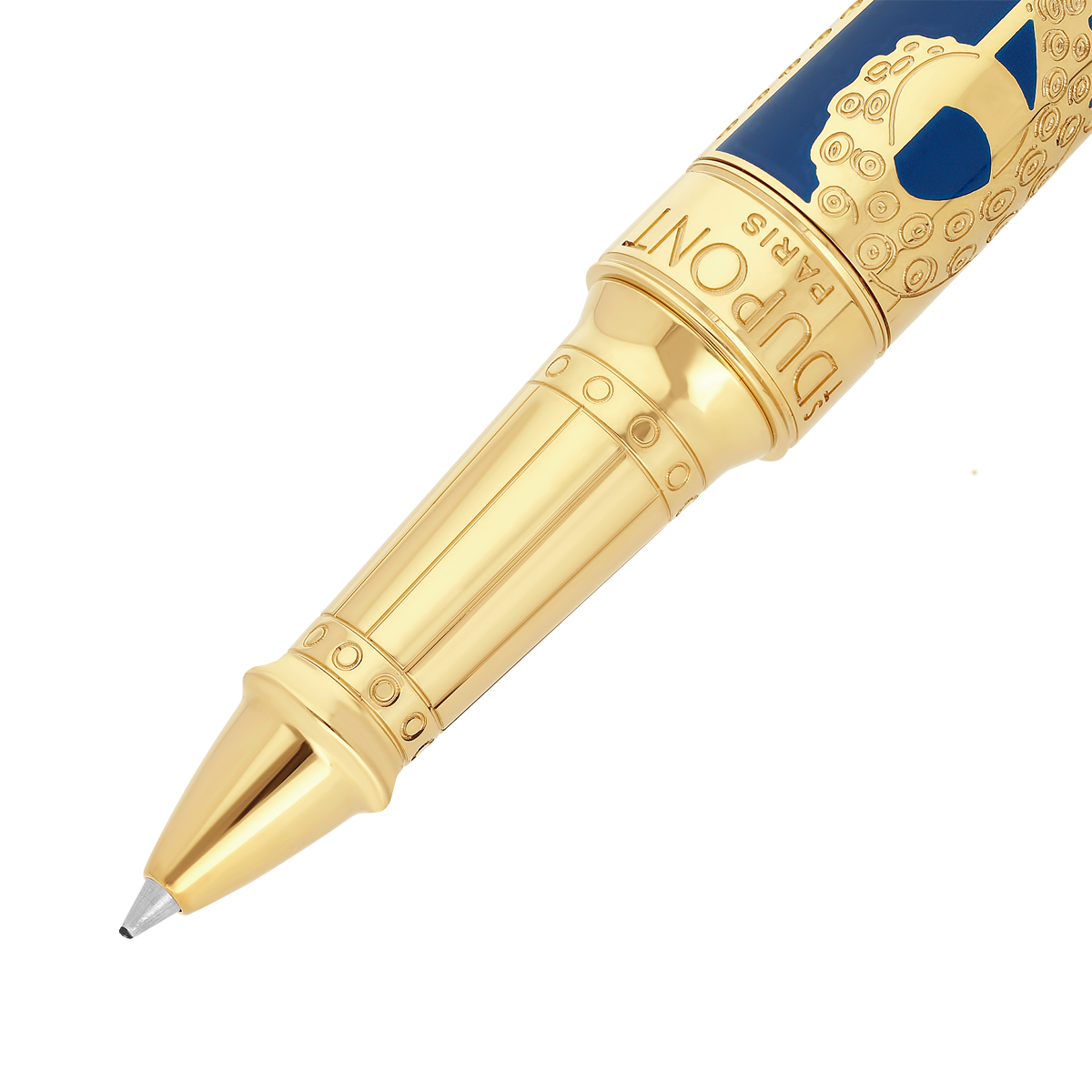 Набор: ручка (перьевая/роллер) и зажигалка 20,000 Leagues Under The Sea C2MOBILIS Цвет Голубой Отделка позолотой и лаком | S.T. Dupont