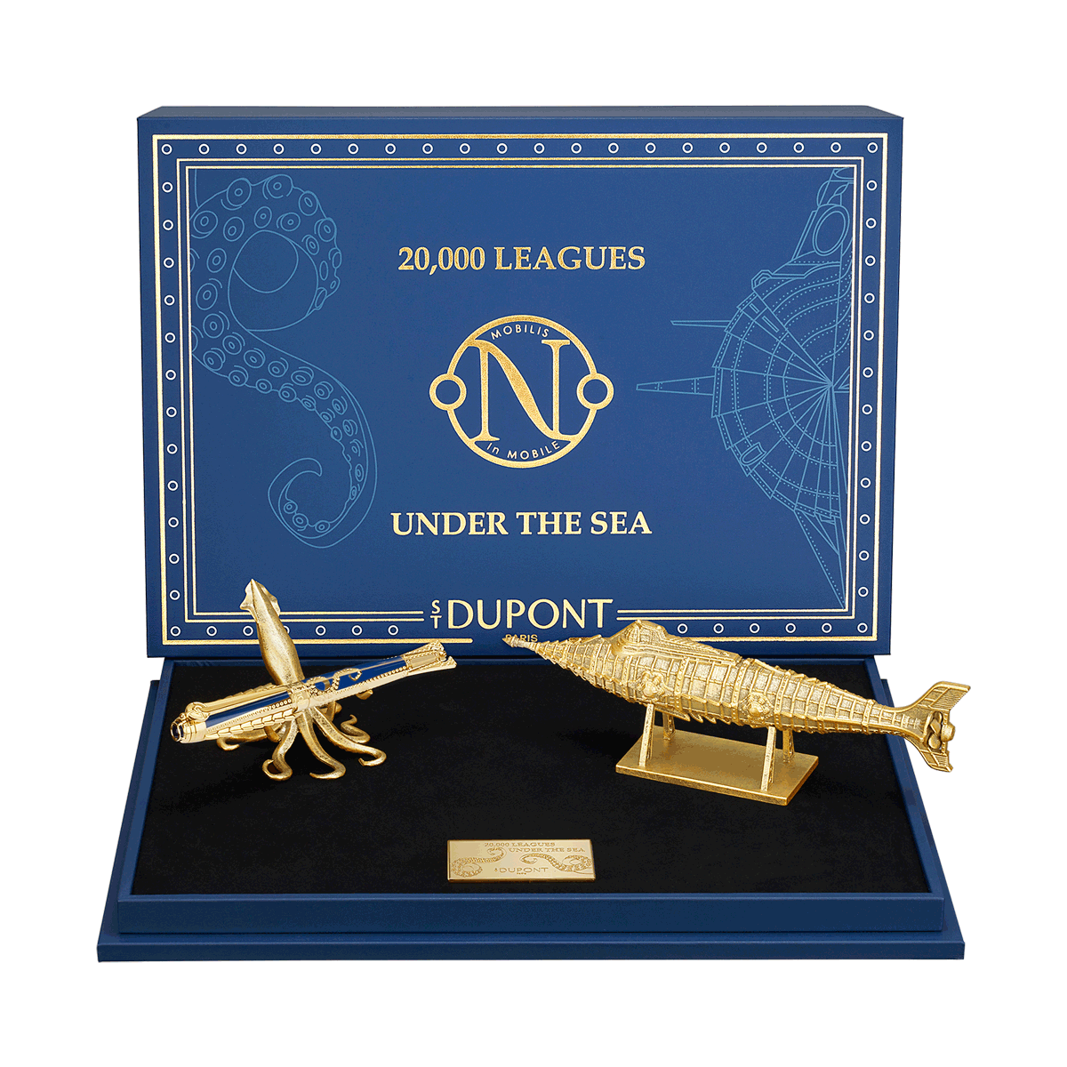 Ручка (перьевая/роллер) Mobilis in Mobile 20,000 Leagues Under The Sea 420050XL Цвет Голубой Отделка позолотой и лаком | S.T. Dupont
