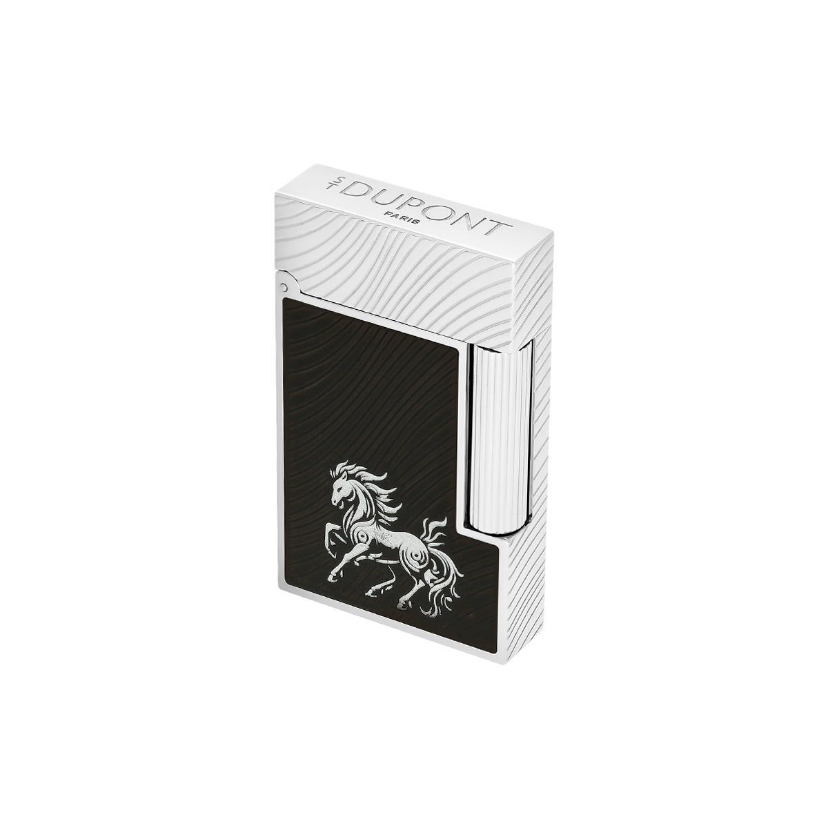 Зажигалка Horse Ligne 2 C16088CL Цвет Чёрный Отделка палладием и чёрным натуральным лаком | S.T. Dupont
