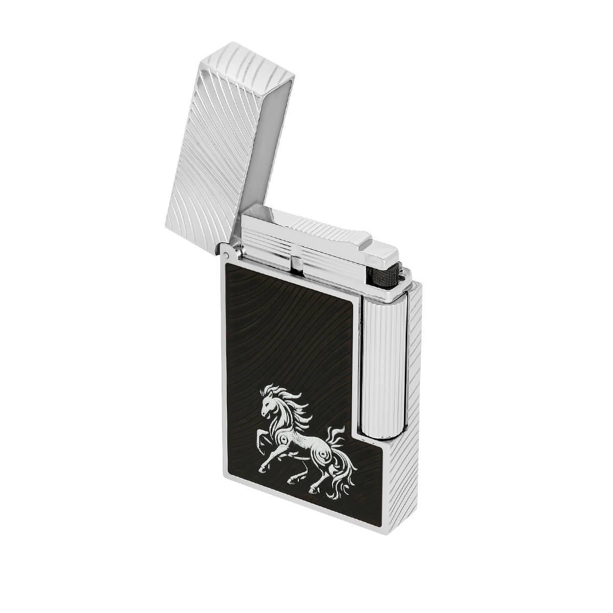 Зажигалка Horse Ligne 2 C16088CL Цвет Чёрный Отделка палладием и чёрным натуральным лаком | S.T. Dupont