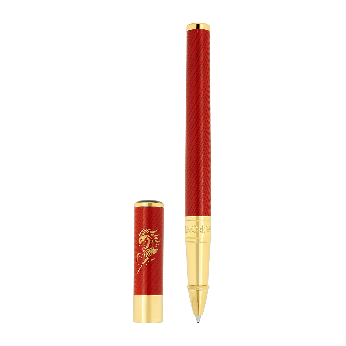 Ручка-роллер Horse D-Initial 272080 Цвет Красный Отделка позолотой и красным лаком | S.T. Dupont