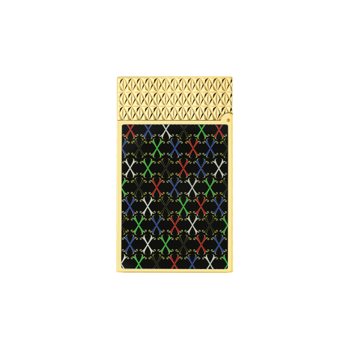 Зажигалка Fuente Le Grand S.T. Dupont C23060CL Цвет Чёрный Отделка позолотой, разноцветный узор под лаком | S.T. Dupont