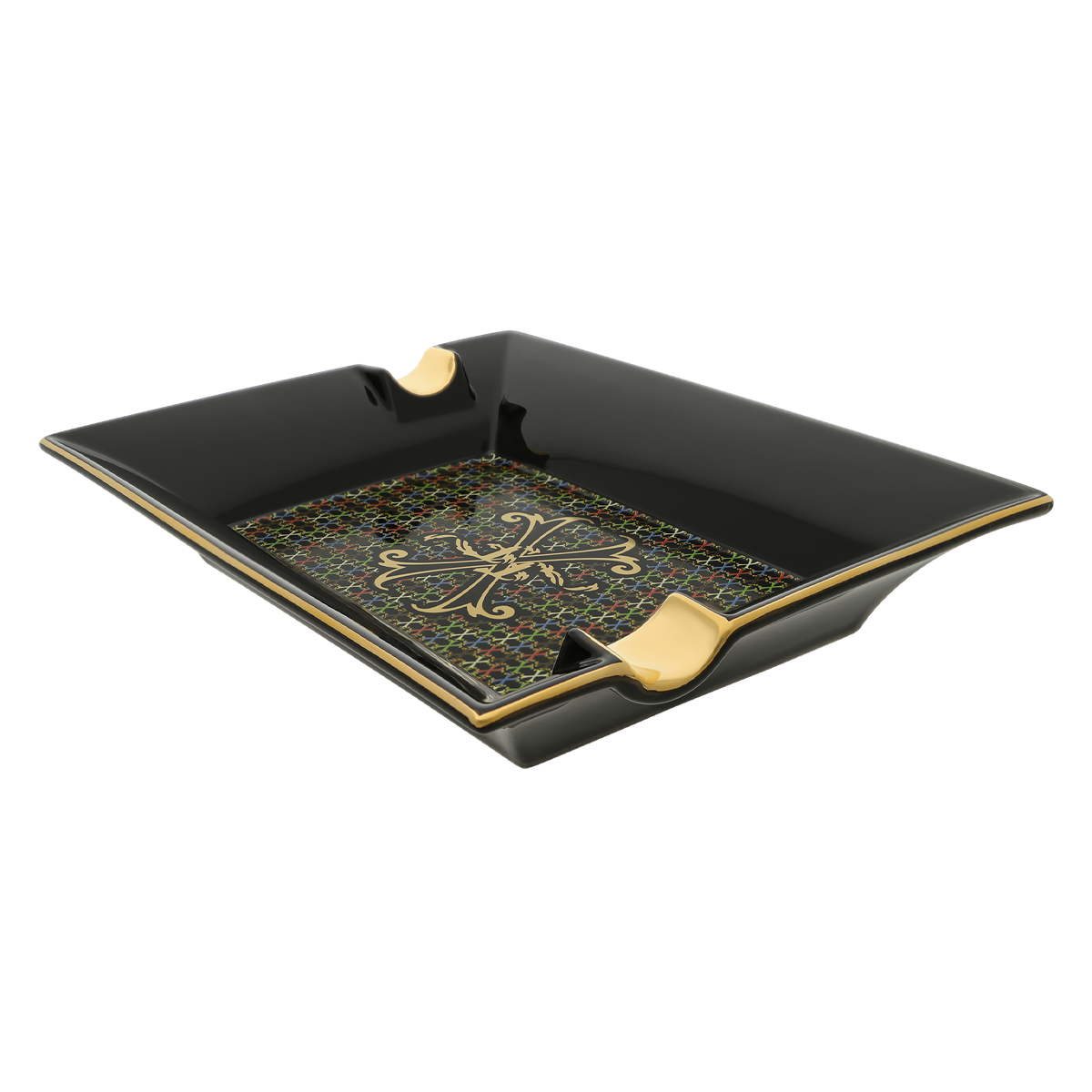 Пепельница Fuente Cigar Universe 6460 Цвет Чёрный Костяной фарфор, отделка позолотой и натуральным лаком | S.T. Dupont