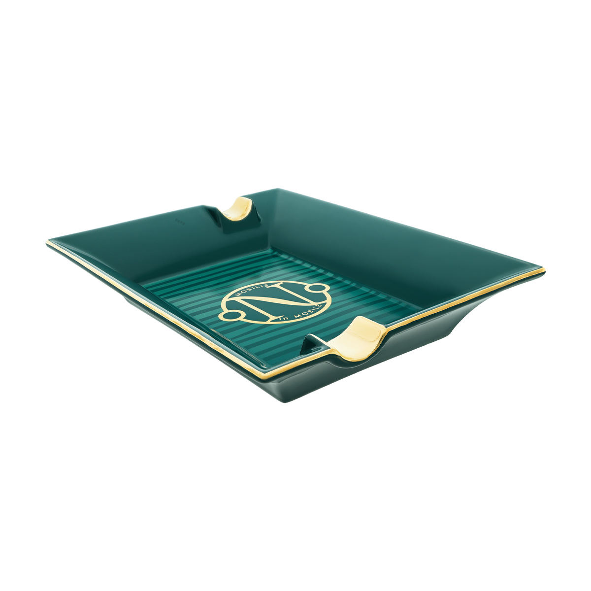 Пепельница The Pacific 20,000 Leagues Under The Sea 6452 Цвет Зелёный Костяной фарфор, отделка позолотой и лаком | S.T. Dupont