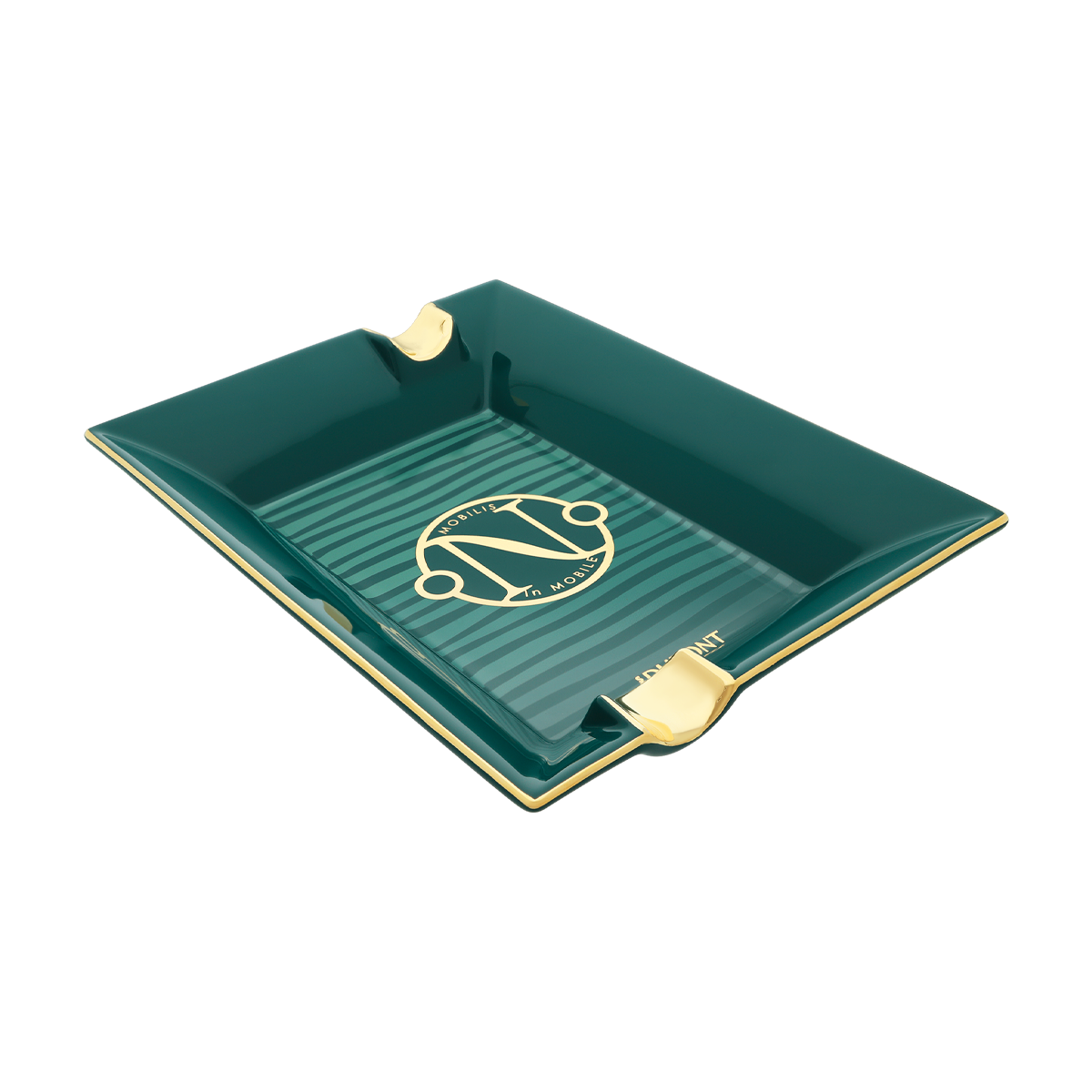 Пепельница The Pacific 20,000 Leagues Under The Sea 6452 Цвет Зелёный Костяной фарфор, отделка позолотой и лаком | S.T. Dupont