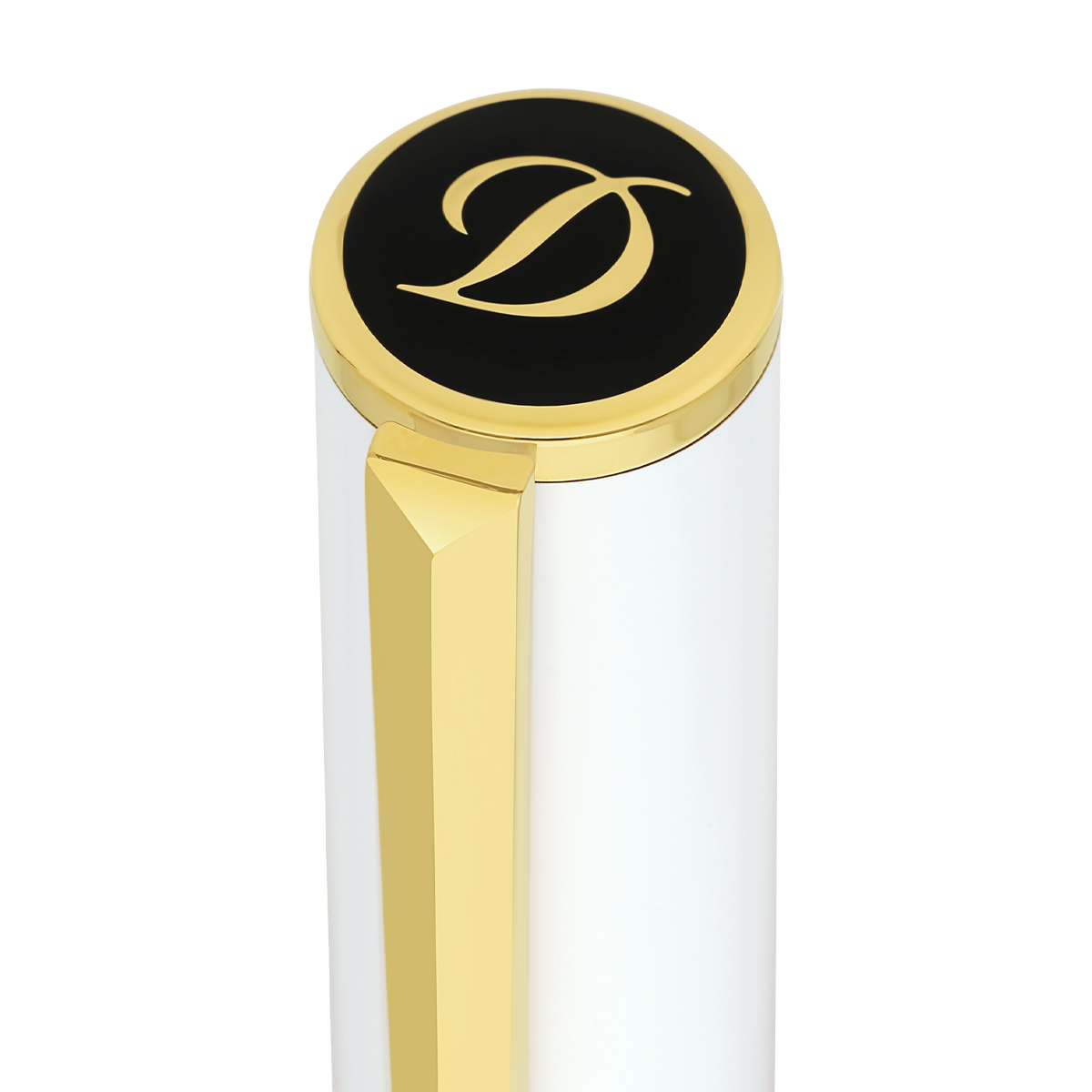 Ручка-роллер D-Initial 272217 Цвет Белый Отделка позолотой и современным лаком | S.T. Dupont