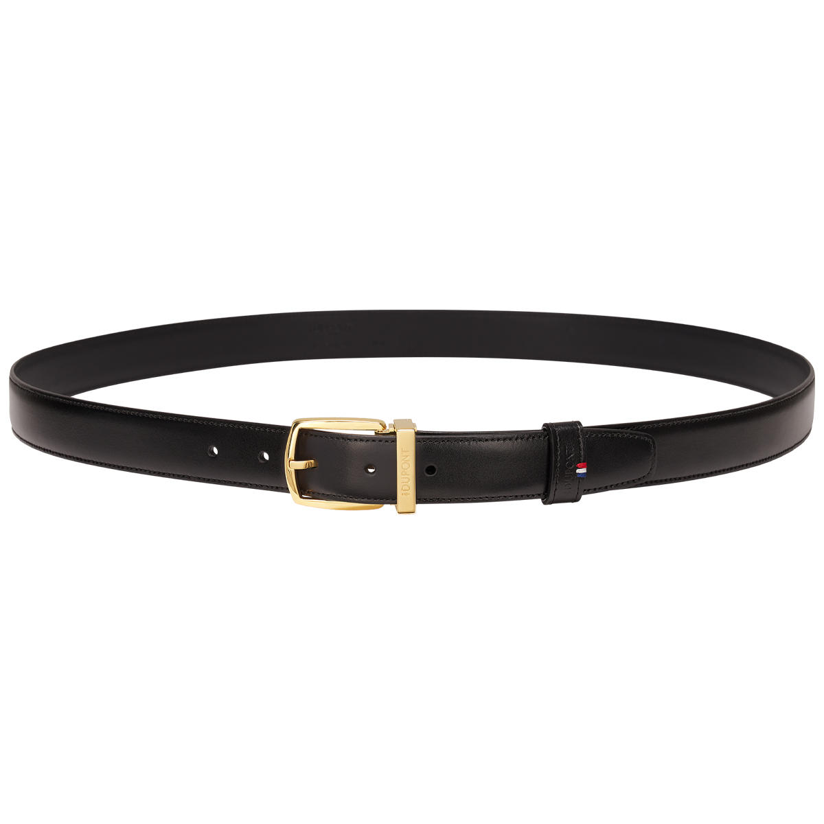Ремень Line D 8300002 Цвет Чёрный Гладкая кожа, пряжка с отделкой позолотой | S.T. Dupont