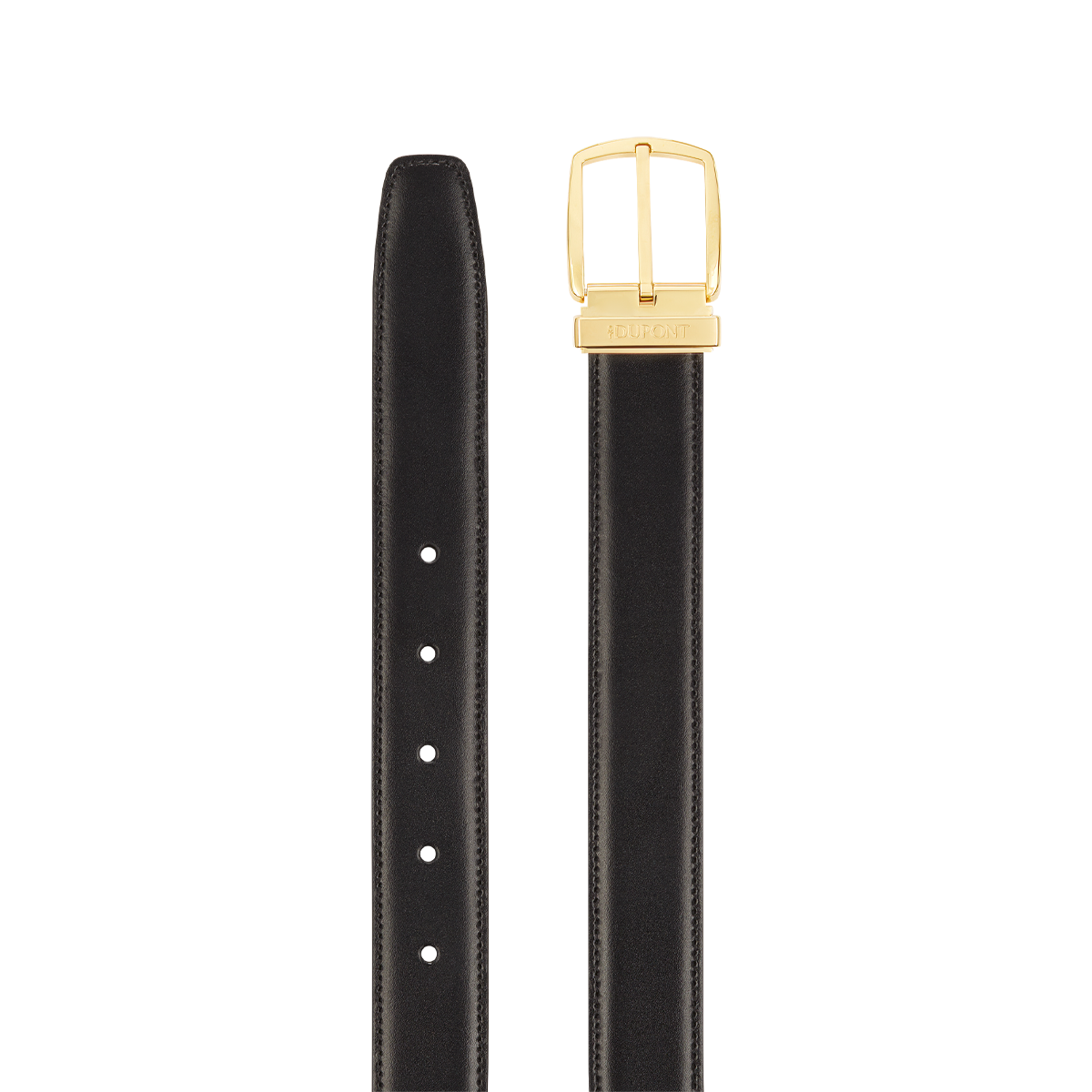 Ремень Line D 8300002 Цвет Чёрный Гладкая кожа, пряжка с отделкой позолотой | S.T. Dupont