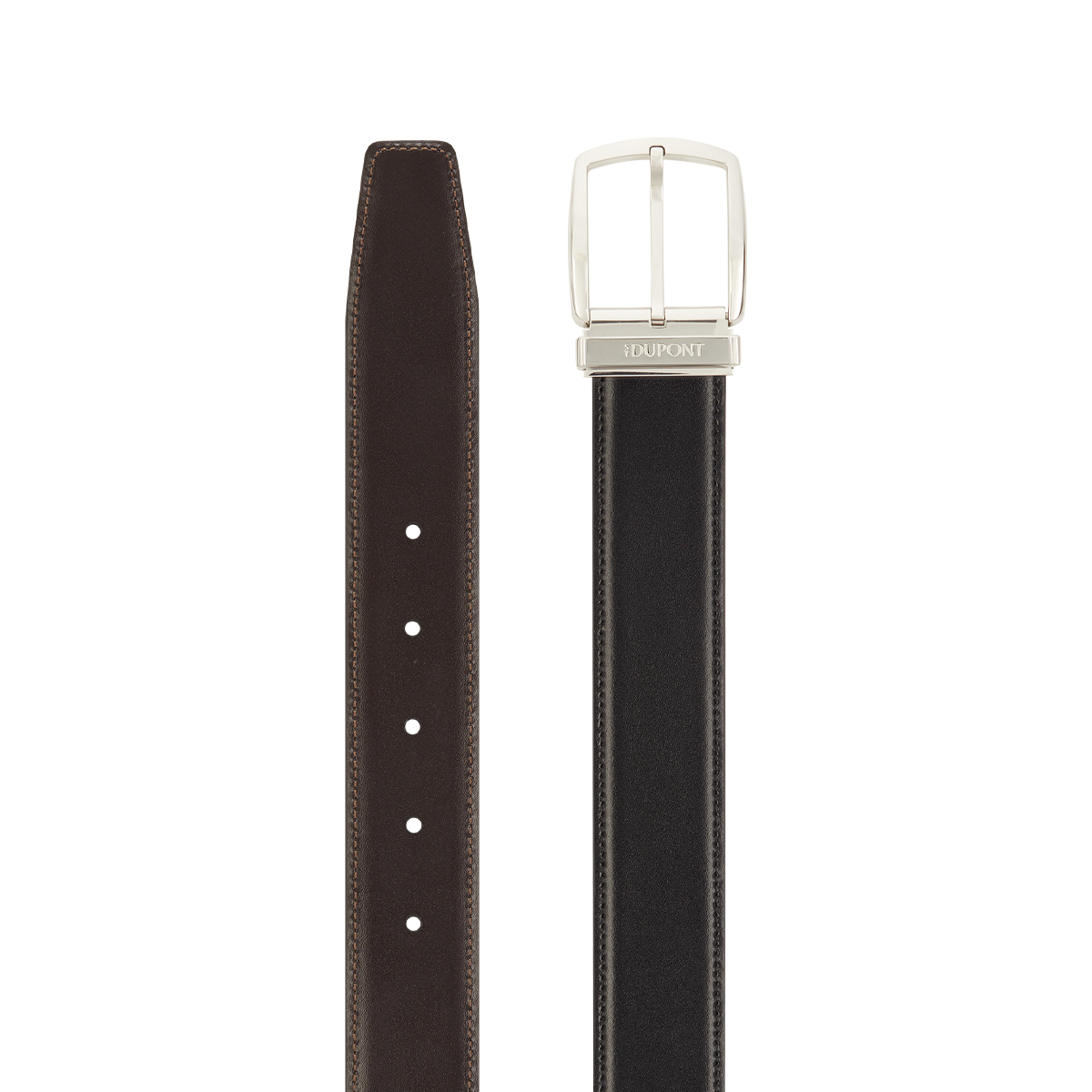 Ремень Line D 8350011 Цвет Чёрный Гладкая кожа, пряжка с палладиевым покрытием | S.T. Dupont