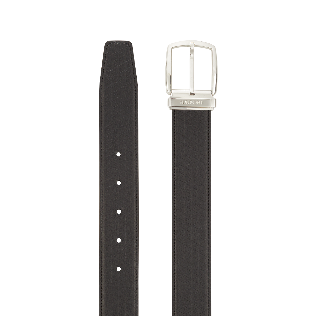 Ремень Line D 8350100 Цвет Чёрный Кожа с тиснением, пряжка с палладиевым покрытием | S.T. Dupont