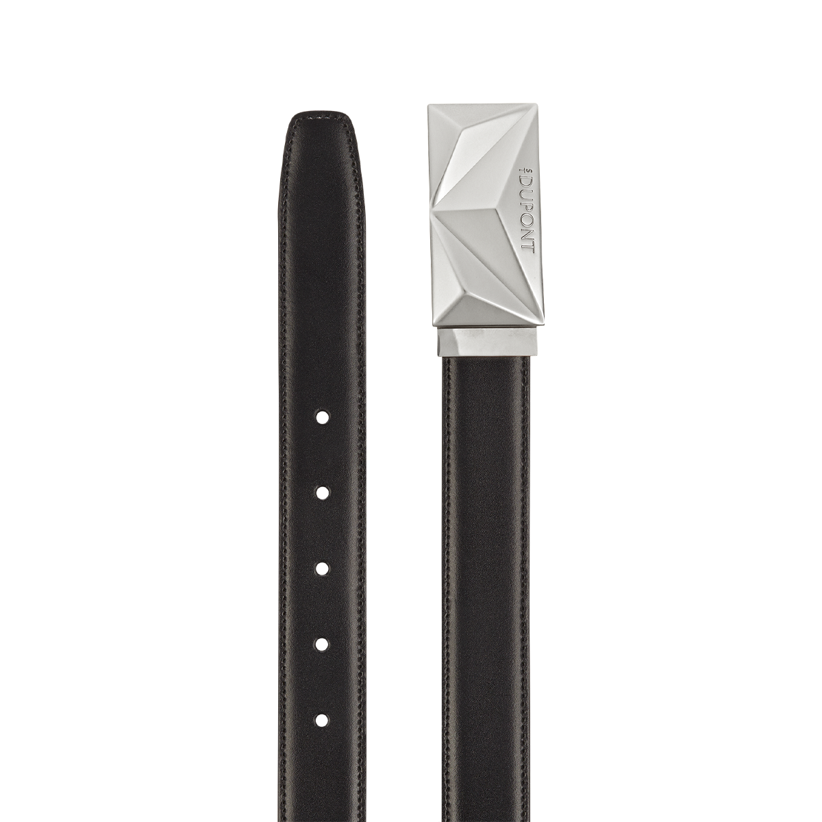 Ремень Line D 9301000 Цвет Чёрный Гладкая кожа, пряжка с палладиевым покрытием | S.T. Dupont