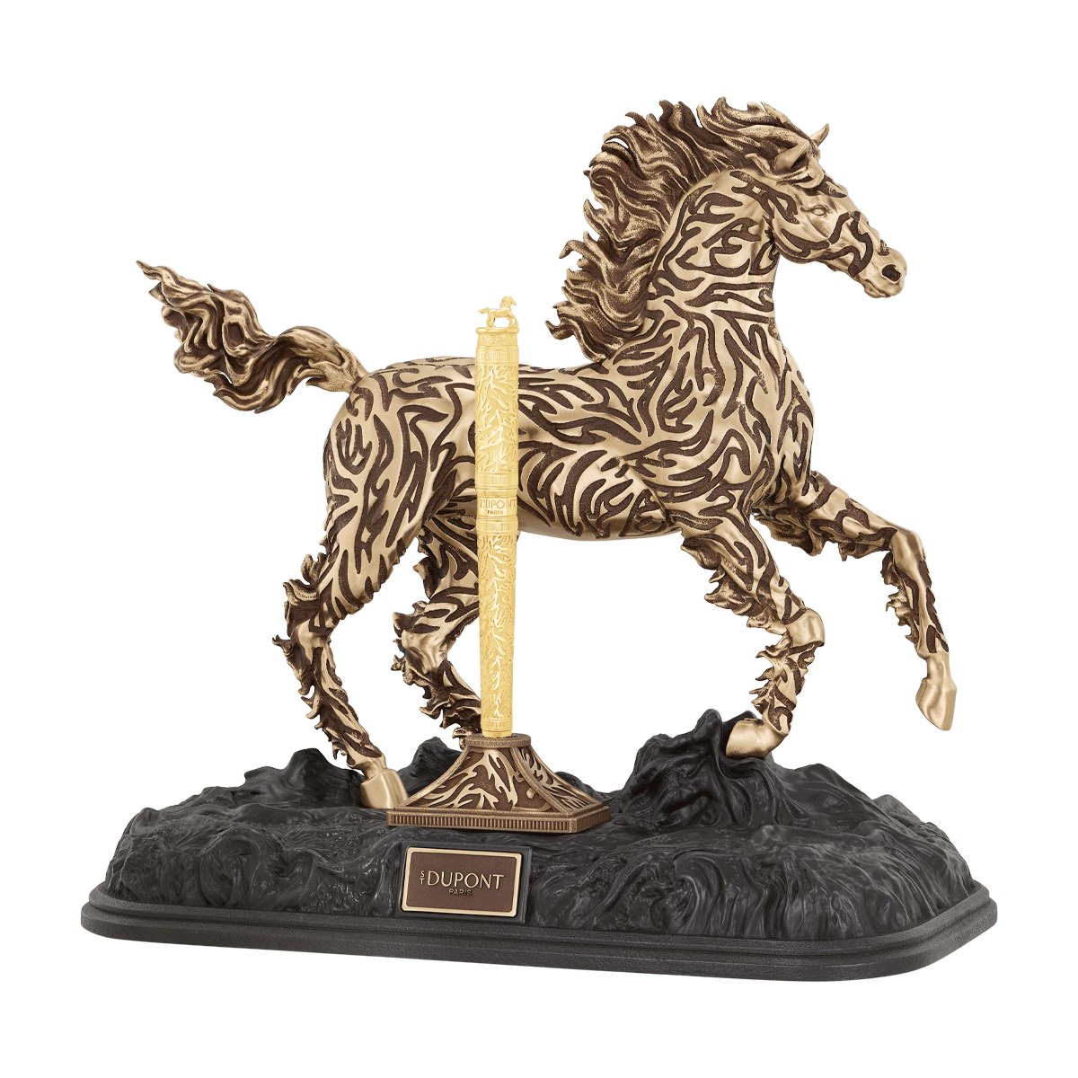 Ручка Year Of The Horse (перьевая\роллер) Animal World 420082XL Цвет Золотистый Бронза, отделка позолотой | S.T. Dupont