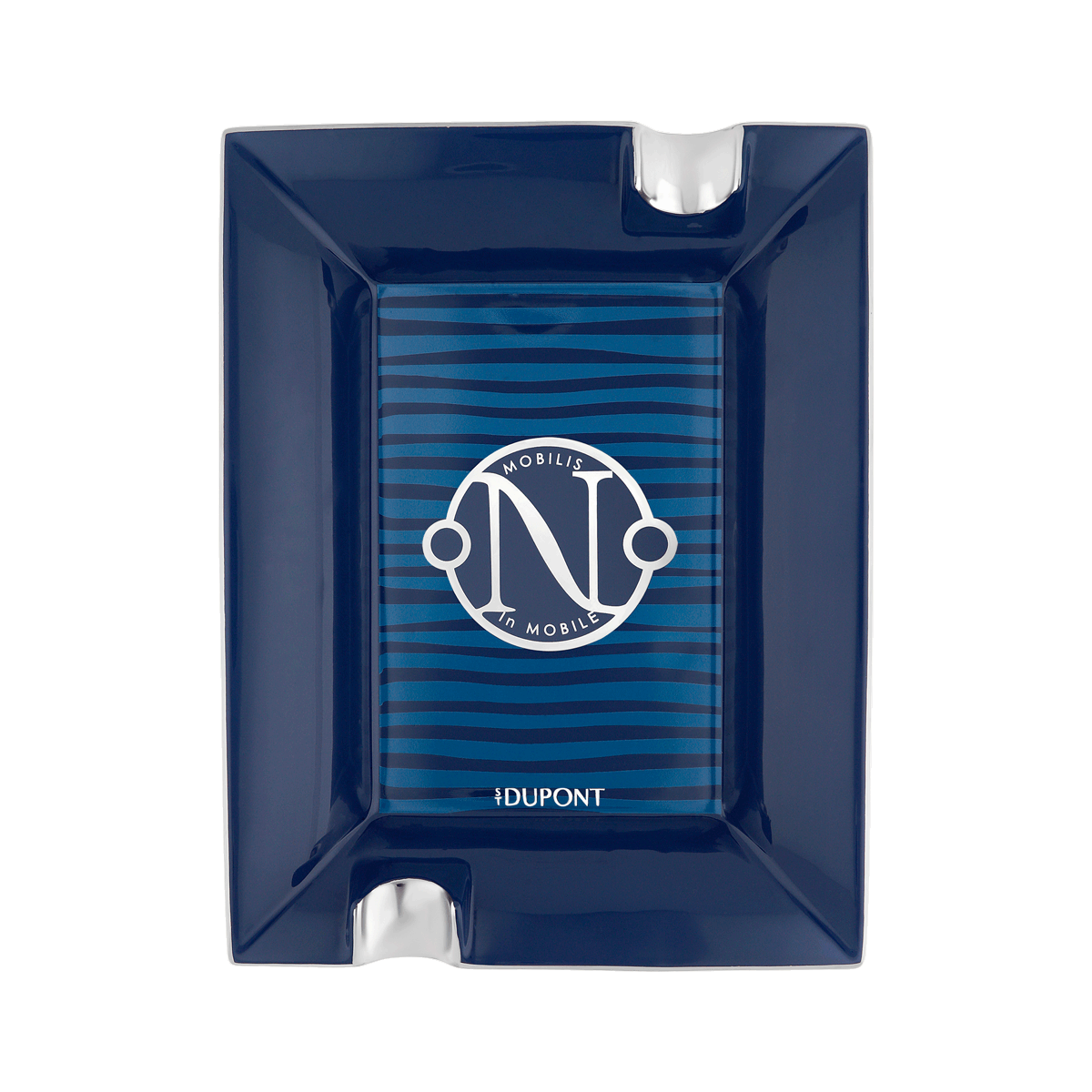 Пепельница Gulfstream 20,000 Leagues Under The Sea 6451 Цвет Синий Костяной фарфор, посеребрение, отделка лаком | S.T. Dupont