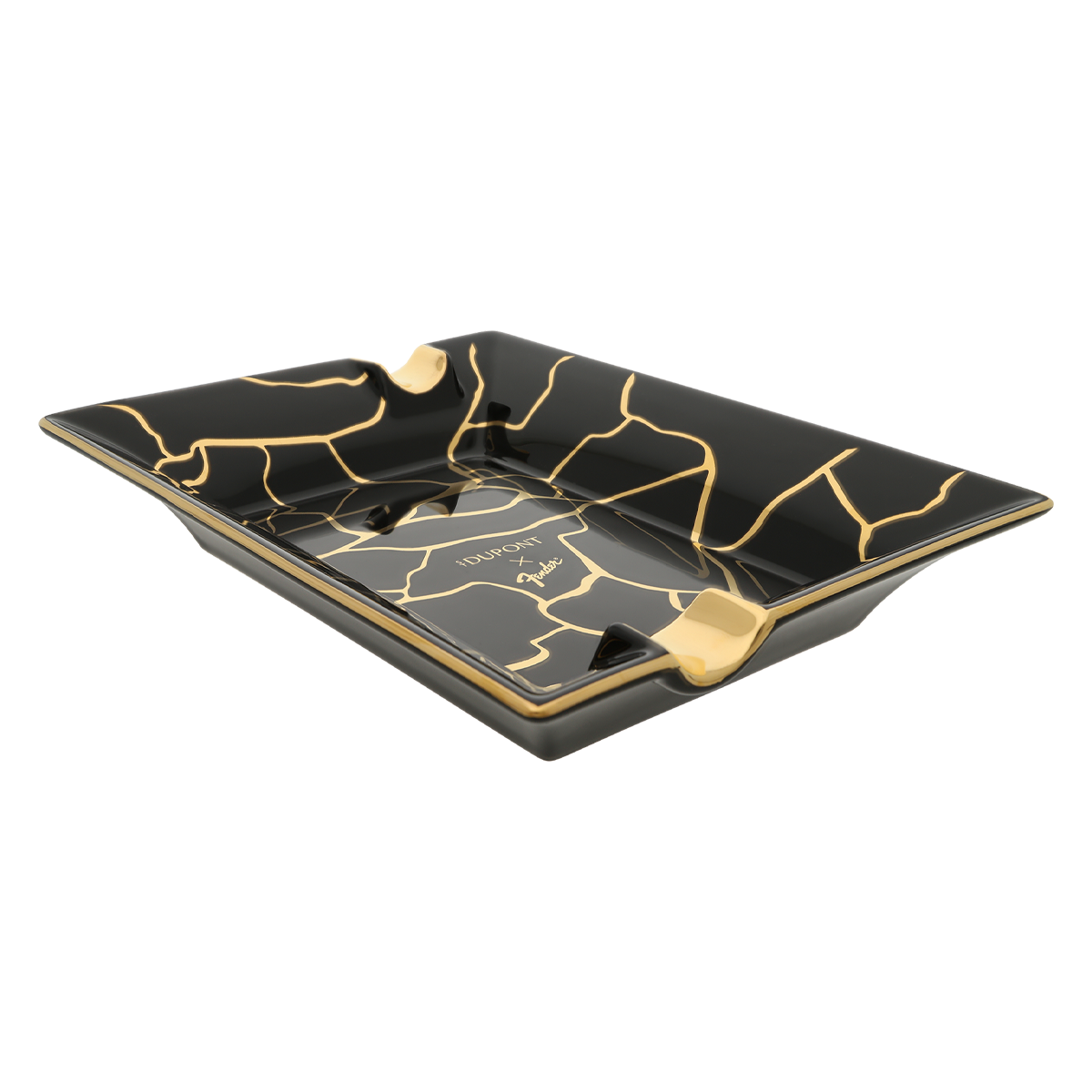 Пепельница Fender 6425 Цвет Золотистый Костяной фарфор, отделка позолотой | S.T. Dupont