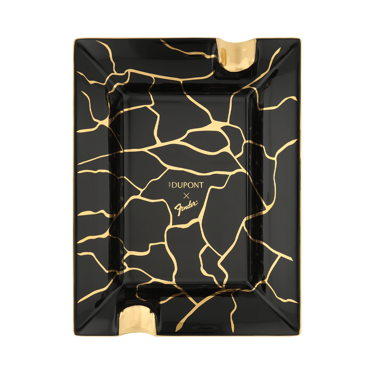 Пепельница Fender 6425 Цвет Золотистый Костяной фарфор, отделка позолотой | S.T. Dupont