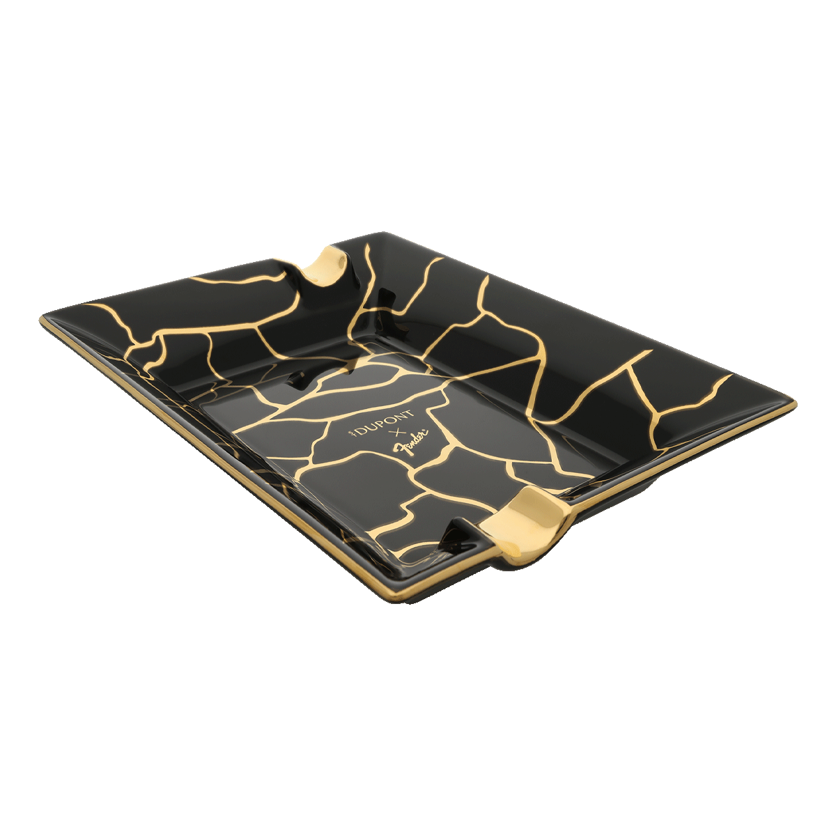 Пепельница Fender 6425 Цвет Золотистый Костяной фарфор, отделка позолотой | S.T. Dupont